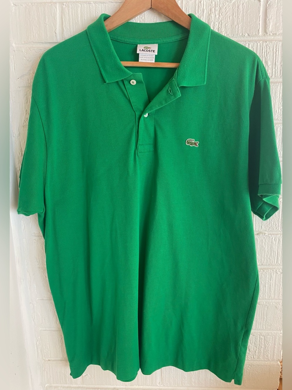 Lacoste Green Men's Classic Pique Polo Shirt Size 7 Made in France